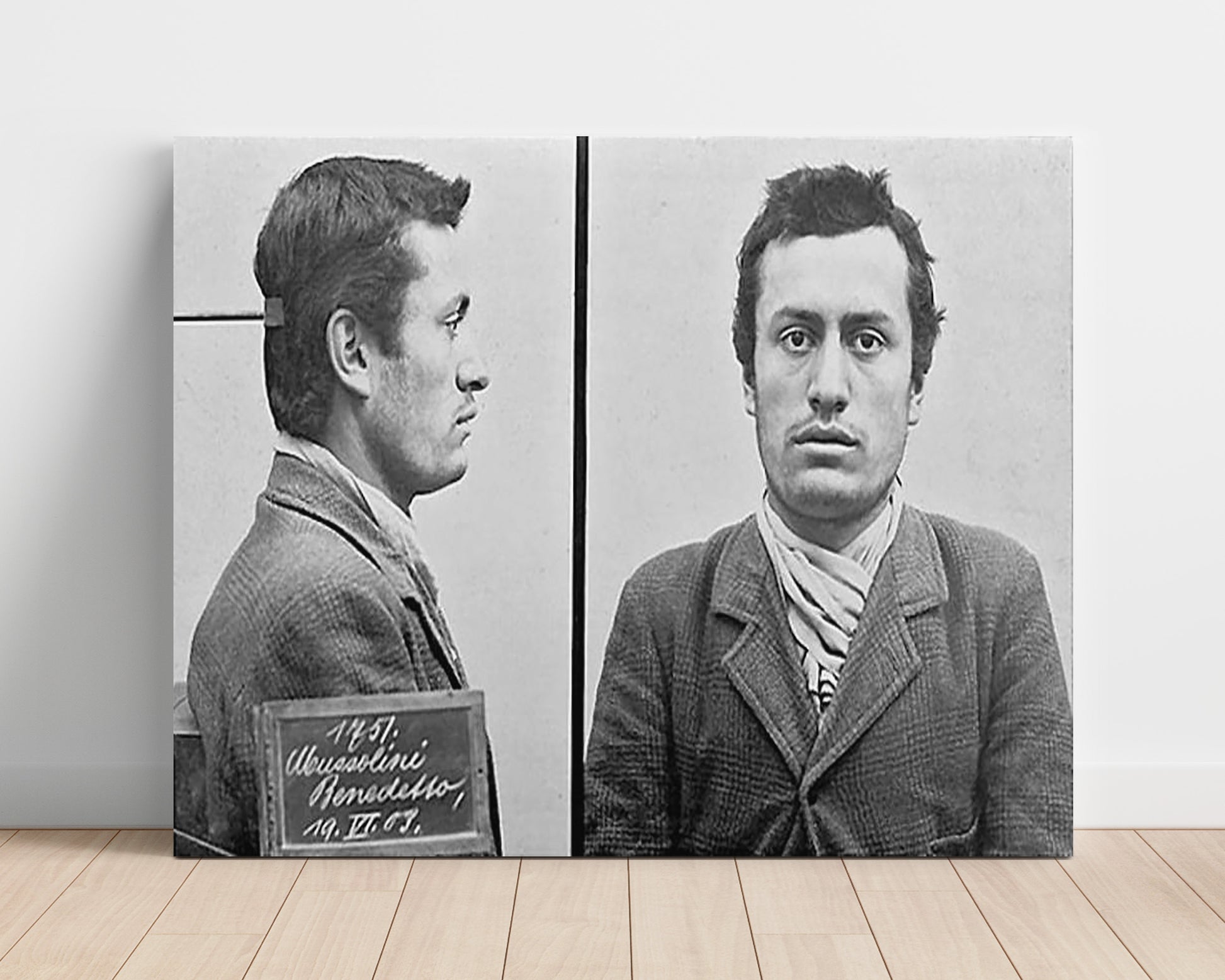 Benito Mussolini Italian Police Arrest 1903 Landscape.jpg Mug Shot Print 16x20 Unframed Print mug shot wall art print