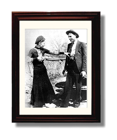Bonnie and Clyde Partners in Crime Scene Mug Shot Print 8x10 Beveled Frame mug shot wall art print