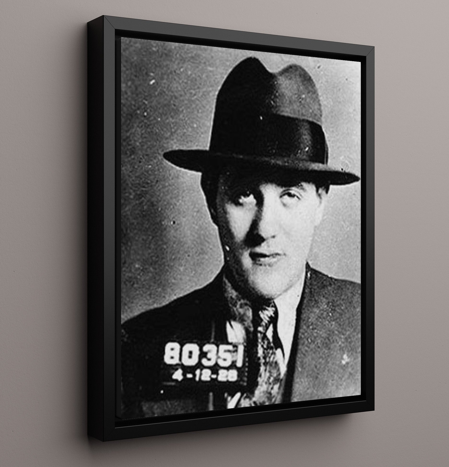Bugsy Siegel Mobster Booking Photo Mug Shot Print 16x20 Framed Canvas mug shot wall art print