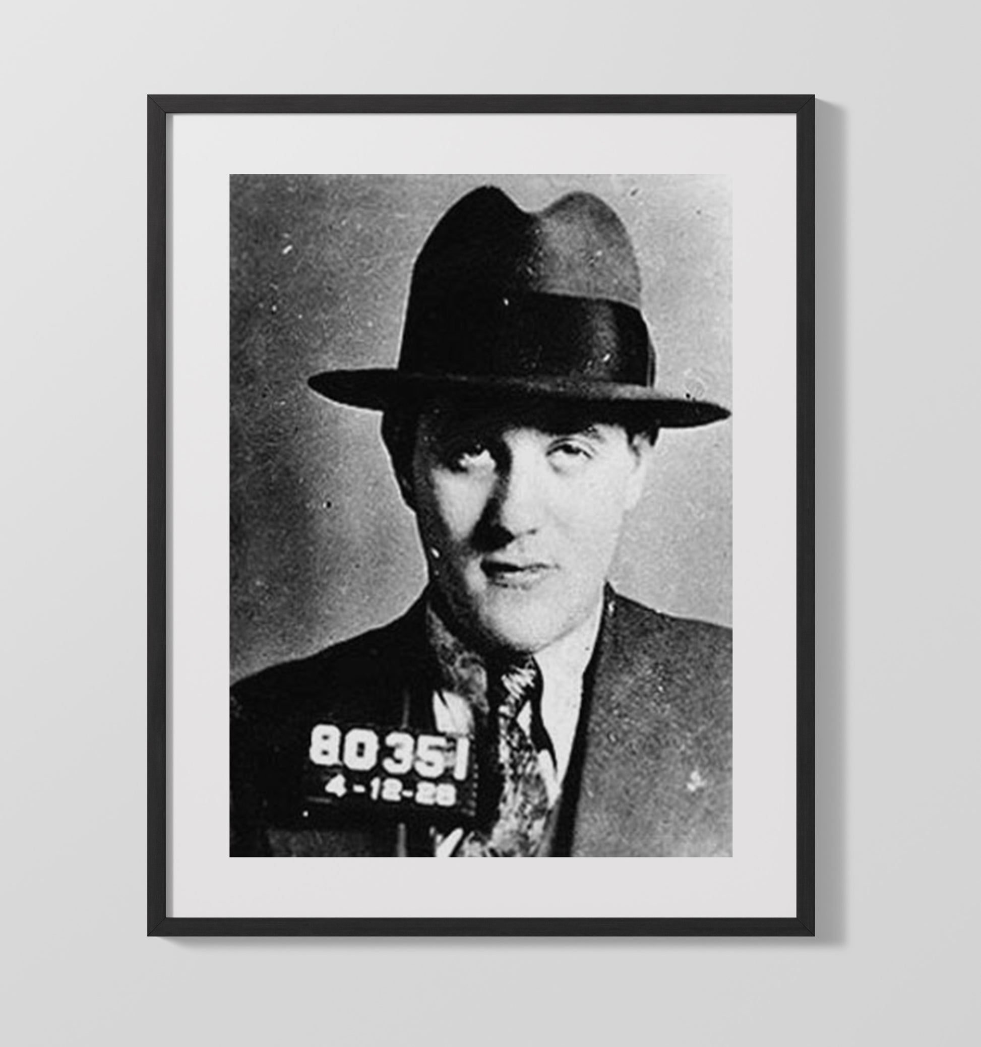 Bugsy Siegel - Mobster Booking Photo mug shot wall art 16x20 Gallery Frame