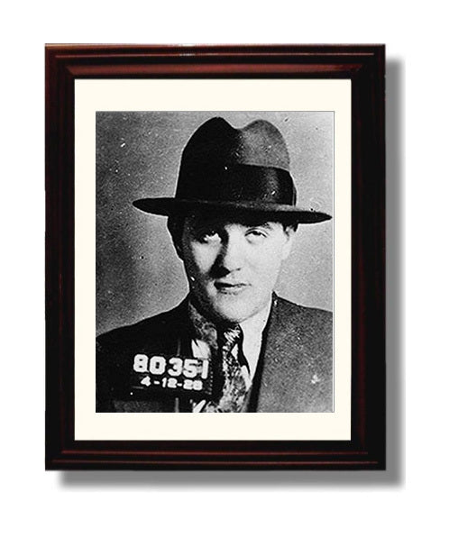 Bugsy Siegel - Mobster Booking Photo mug shot wall art 8x10 Beveled Frame