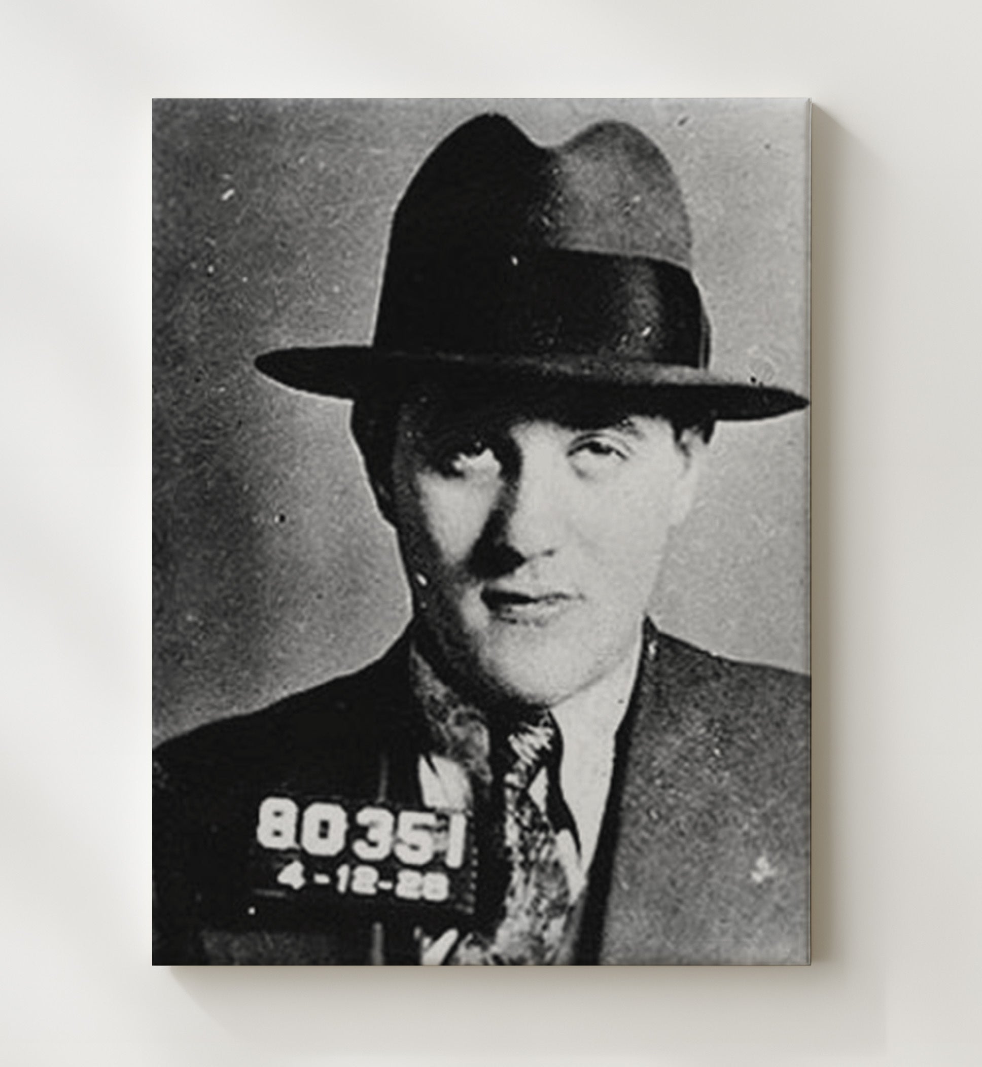 Bugsy Siegel Mobster Booking Photo Mug Shot Print 20x24 Canvas mug shot wall art print