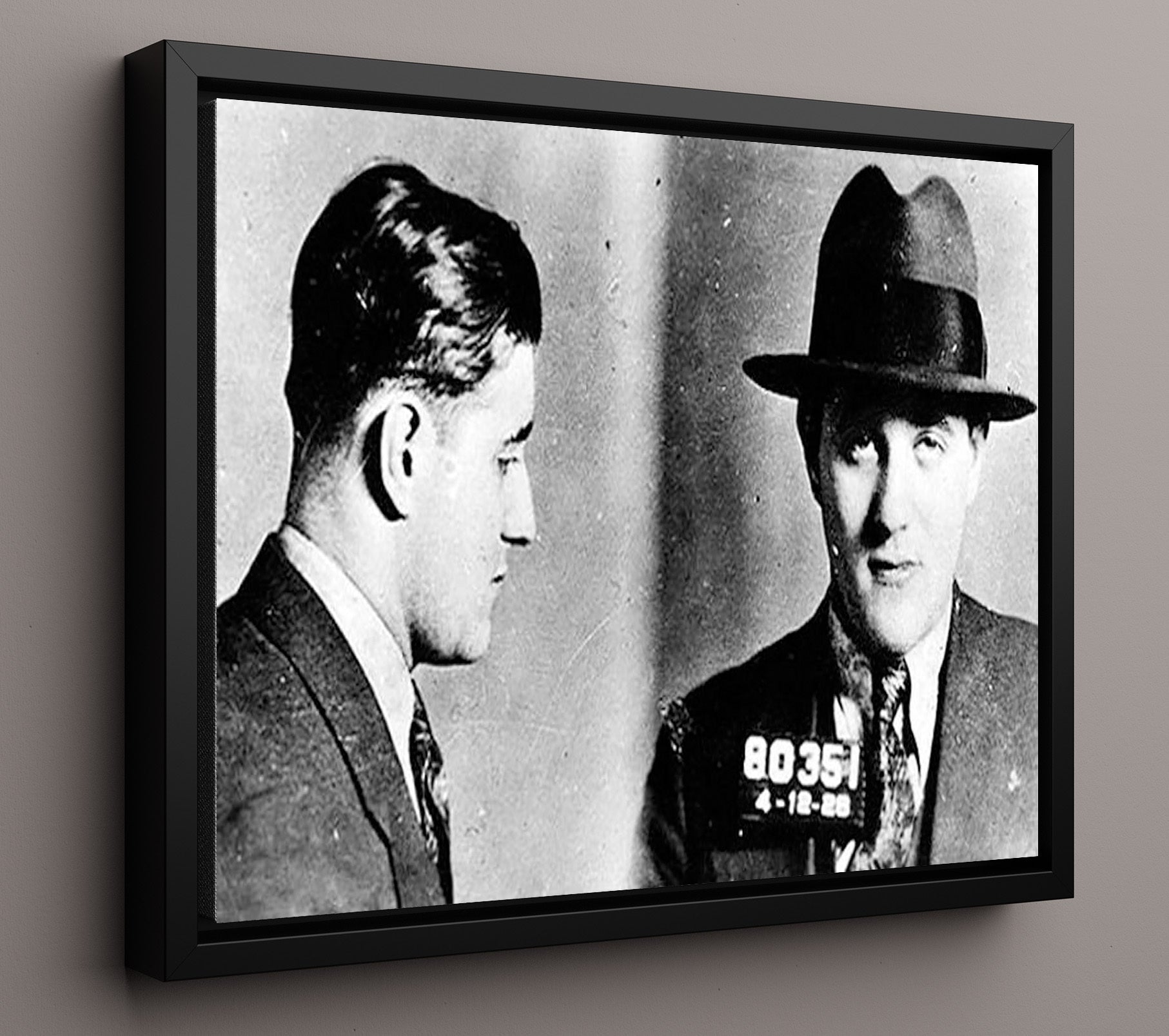 Bugsy Siegel - New York Police Department 1928 mug shot wall art 16x20 Framed Canvas