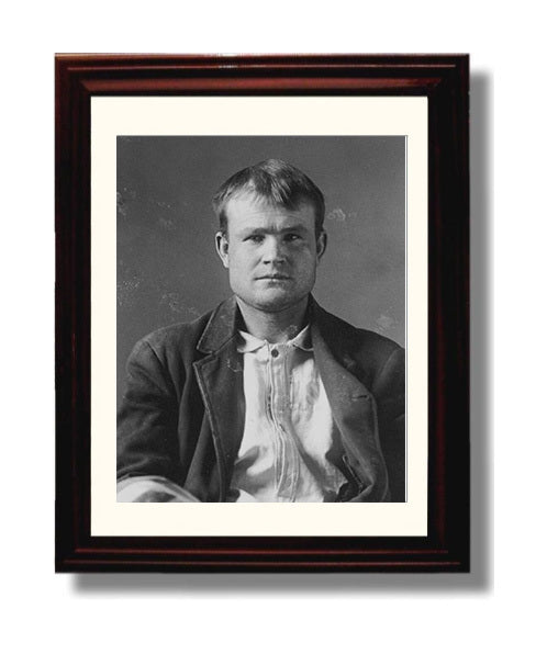 Butch Cassidy Old West Outlaw Mugshot Mug Shot Print 8x10 Beveled Frame mug shot wall art print