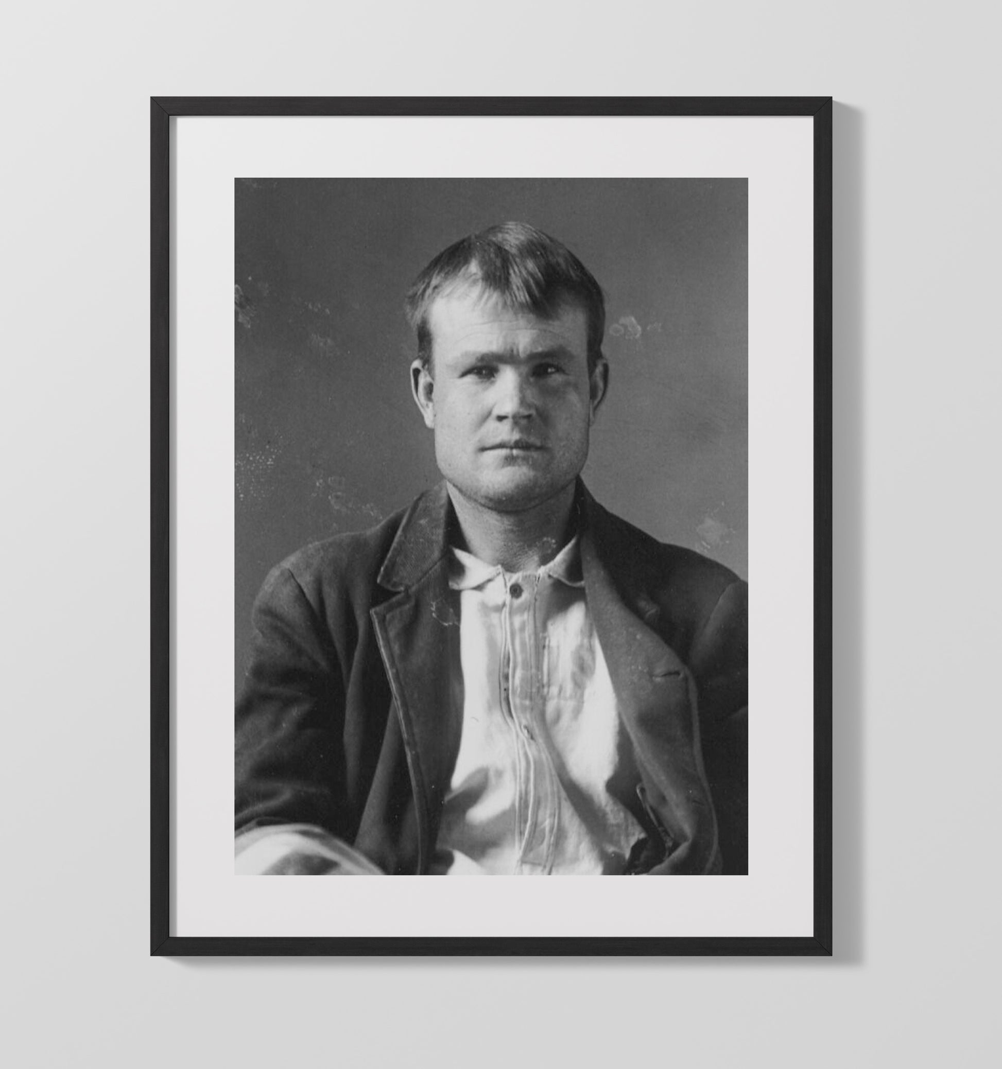 Butch Cassidy Old West Outlaw Mugshot Mug Shot Print 16x20 Gallery Frame mug shot wall art print