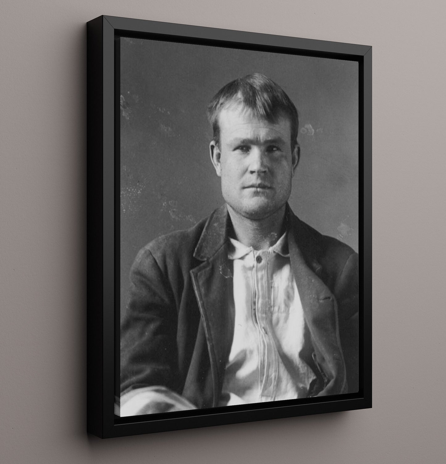 Butch Cassidy - Old West Outlaw Booking Photo mug shot wall art 16x20 Framed Canvas