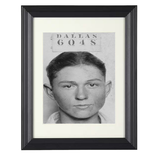 Clyde Barrow - Public Enemy Pose - Framed Print - 8x10 Beveled Frame