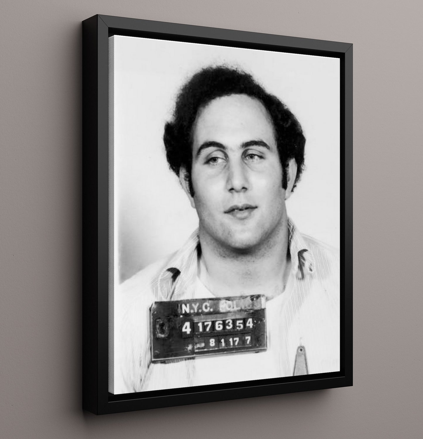 David Berkowitz New York City Police Department 1977 Mug Shot Print 16x20 Framed Canvas mug shot wall art print