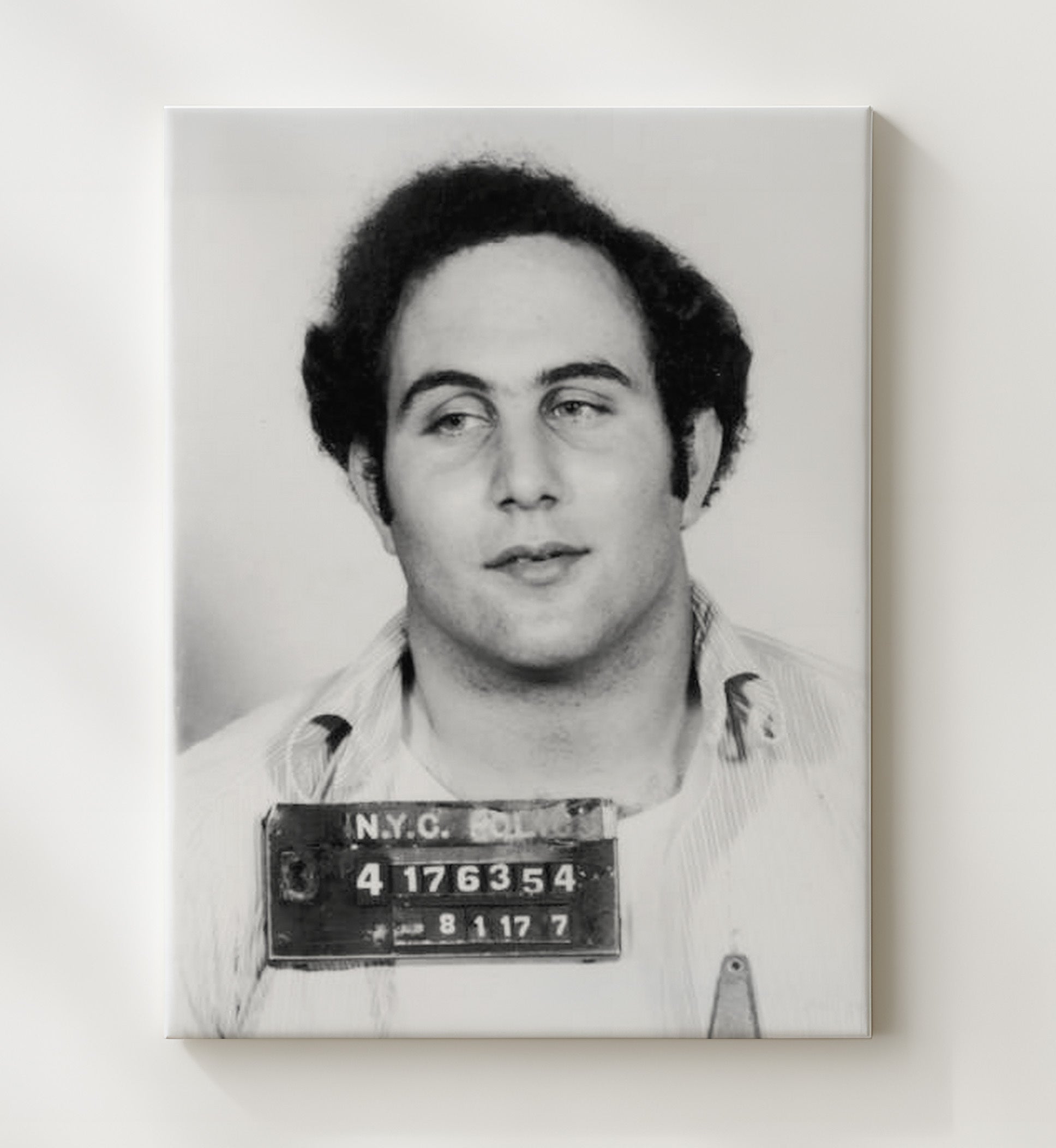 David Berkowitz New York City Police Department 1977 Mug Shot Print 20x24 Canvas mug shot wall art print