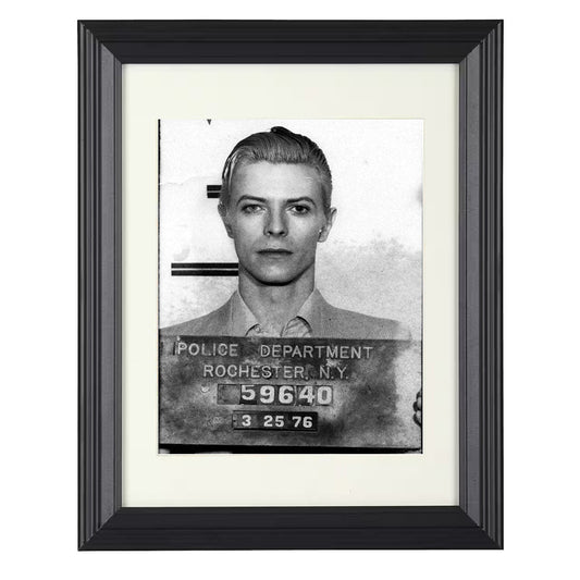 David Bowie - Thin White Duke Arrest - Framed Print - 8x10 Beveled Frame