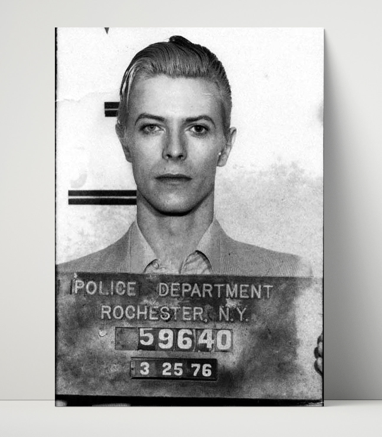 David Bowie Thin White Duke Arrest Mug Shot Print 16x20 Unframed Print mug shot wall art print