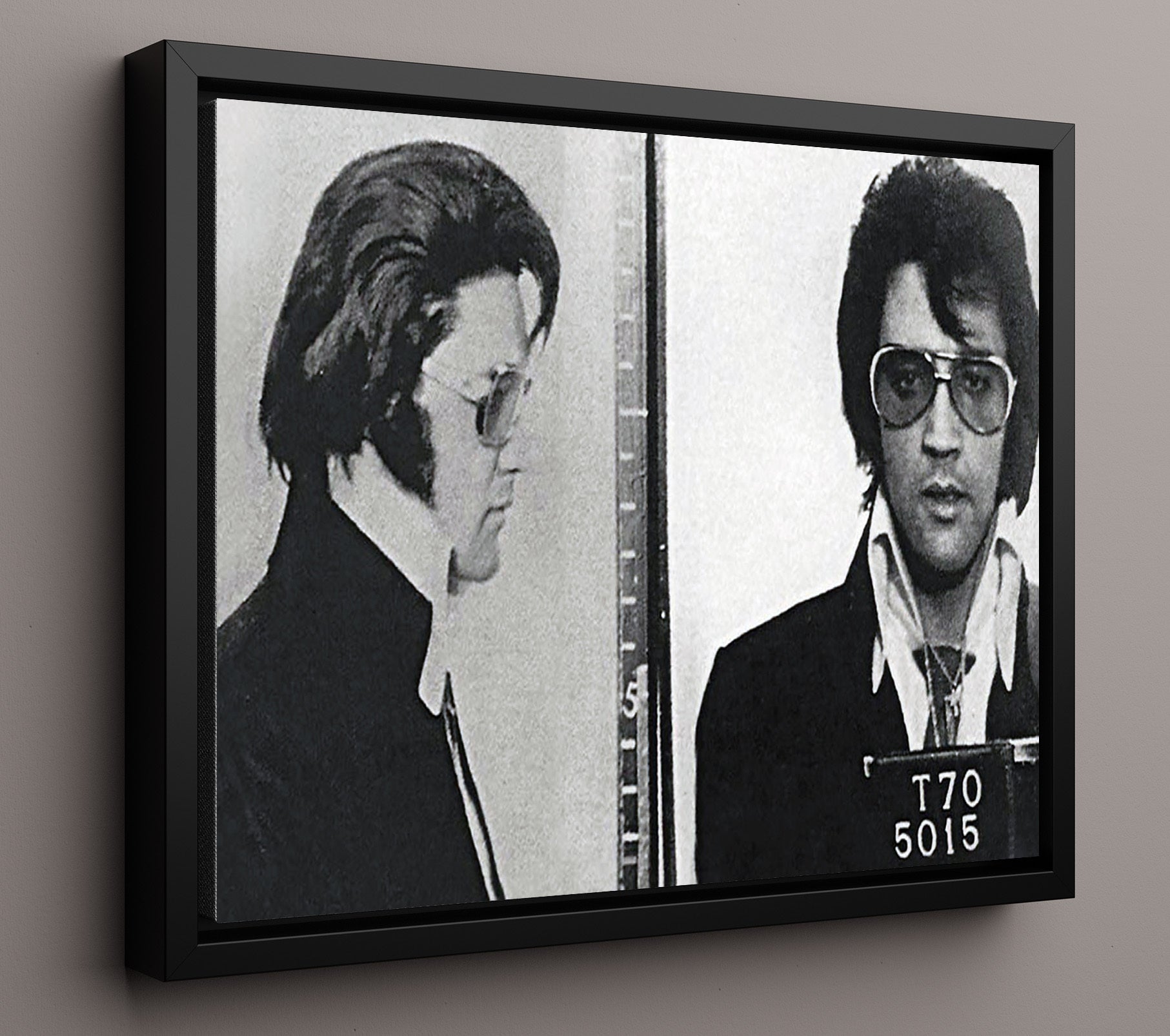 Elvis Presley Denver Police Department 1970 Landscape.jpg Mug Shot Print 16x20 Framed Canvas mug shot wall art print
