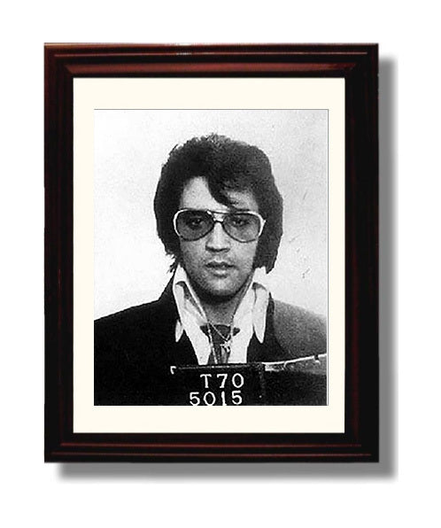 Elvis Presley Jailhouse Booking Mug Shot Print 8x10 Beveled Frame mug shot wall art print