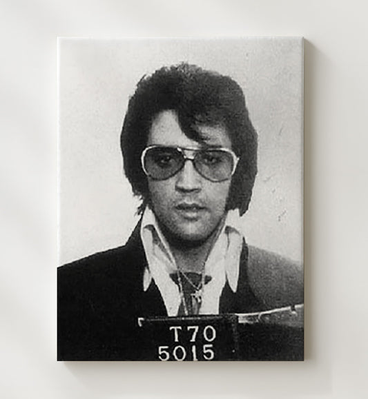 Elvis Presley - Jailhouse Booking - Canvas Wall Art - 8x10 Canvas