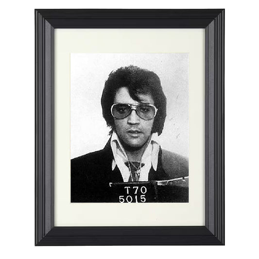 Elvis Presley - Jailhouse Booking - Framed Print - 8x10 Beveled Frame