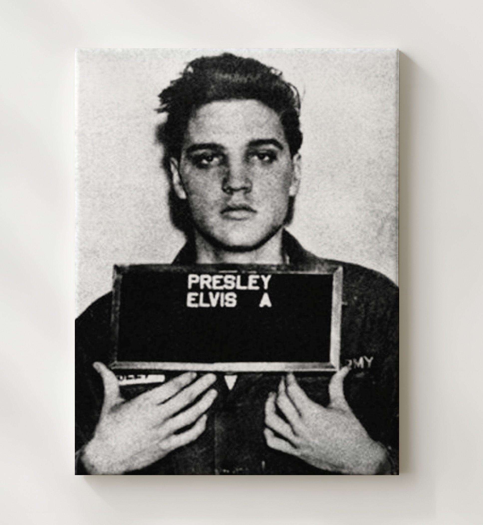 Elvis Presley U.S. Army 1958 Mug Shot Print 20x24 Canvas mug shot wall art print