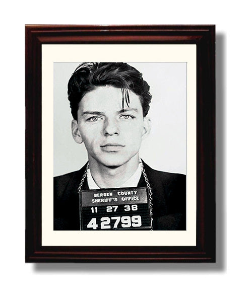 Frank Sinatra Bergen County Sheriff 1938 Mug Shot Print 8x10 Beveled Frame mug shot wall art print