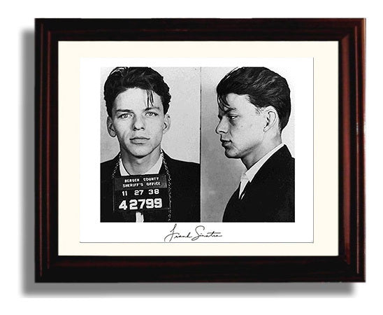 Frank Sinatra Bergen County Sheriffs Office 1938 Landscape.jpg Mug Shot Print 8x10 Beveled Frame mug shot wall art print