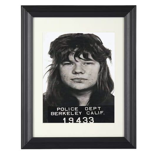 Janis Joplin - Berkeley Police Department 1969 - Framed Print - 8x10 Beveled Frame