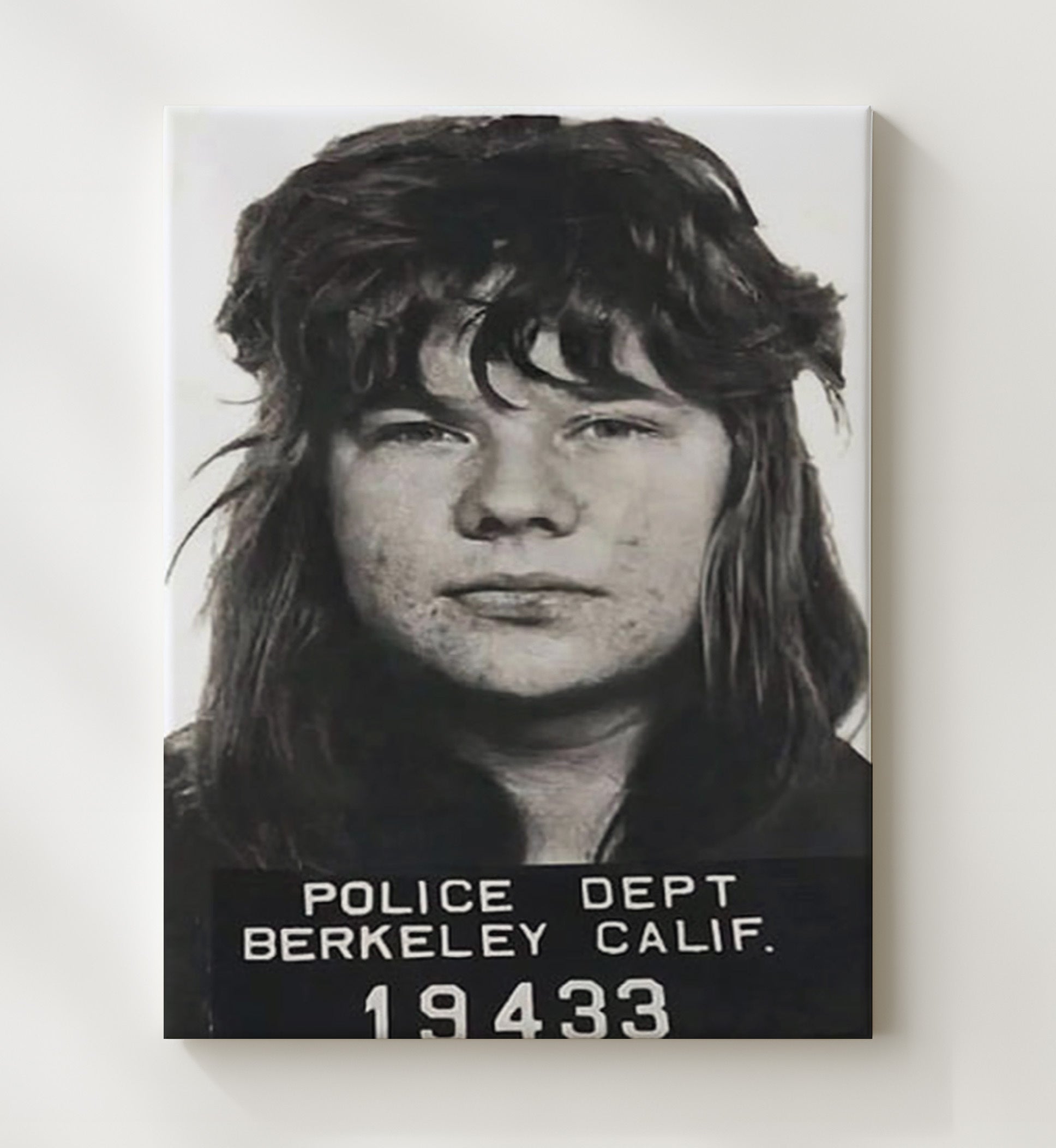 Janis Joplin Berkeley Police Department 1969 Mug Shot Print 20x24 Canvas mug shot wall art print