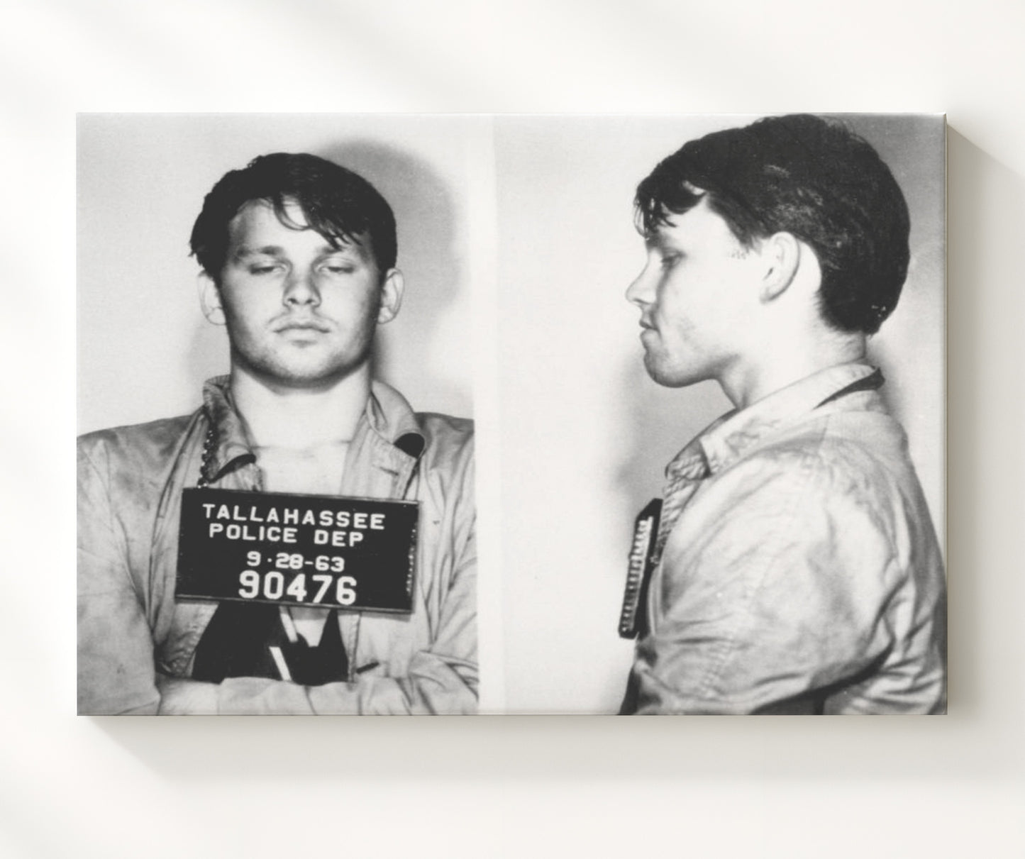 Jim Morrison Tallahassee Police Department 1963 Landscape.jpg Mug Shot Print 20x24 Canvas mug shot wall art print