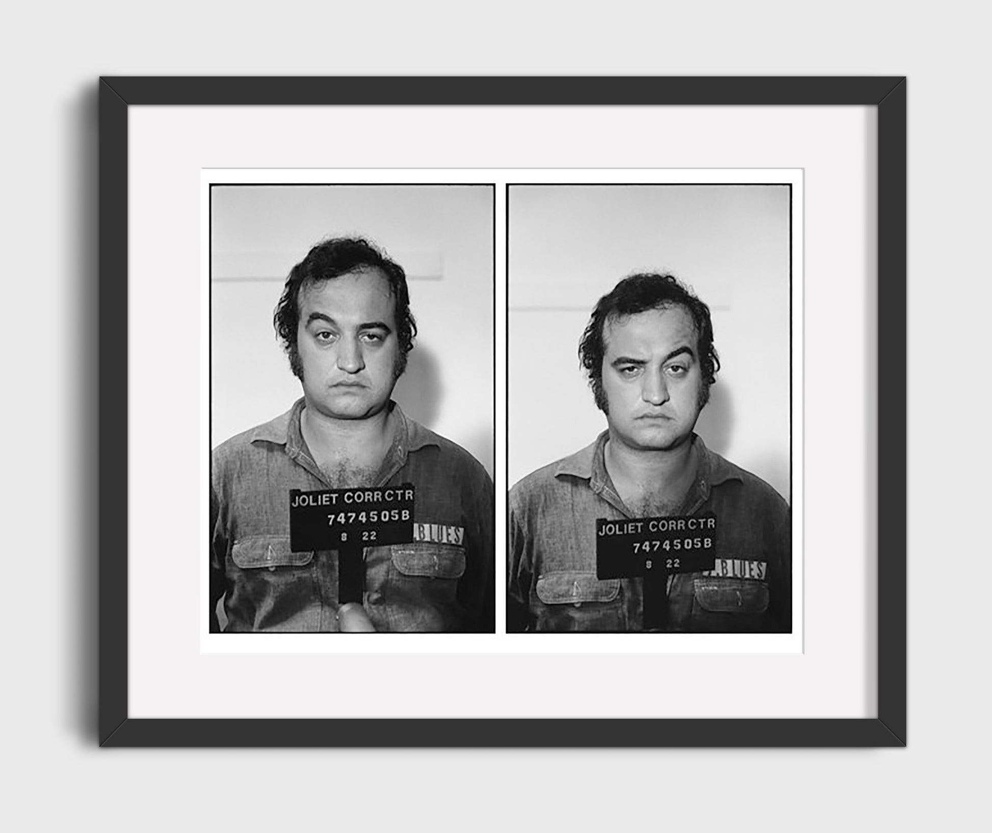 John Belushi Joliet Correctional Center 1978 Landscape.jpg Mug Shot Print 16x20 Gallery Frame mug shot wall art print