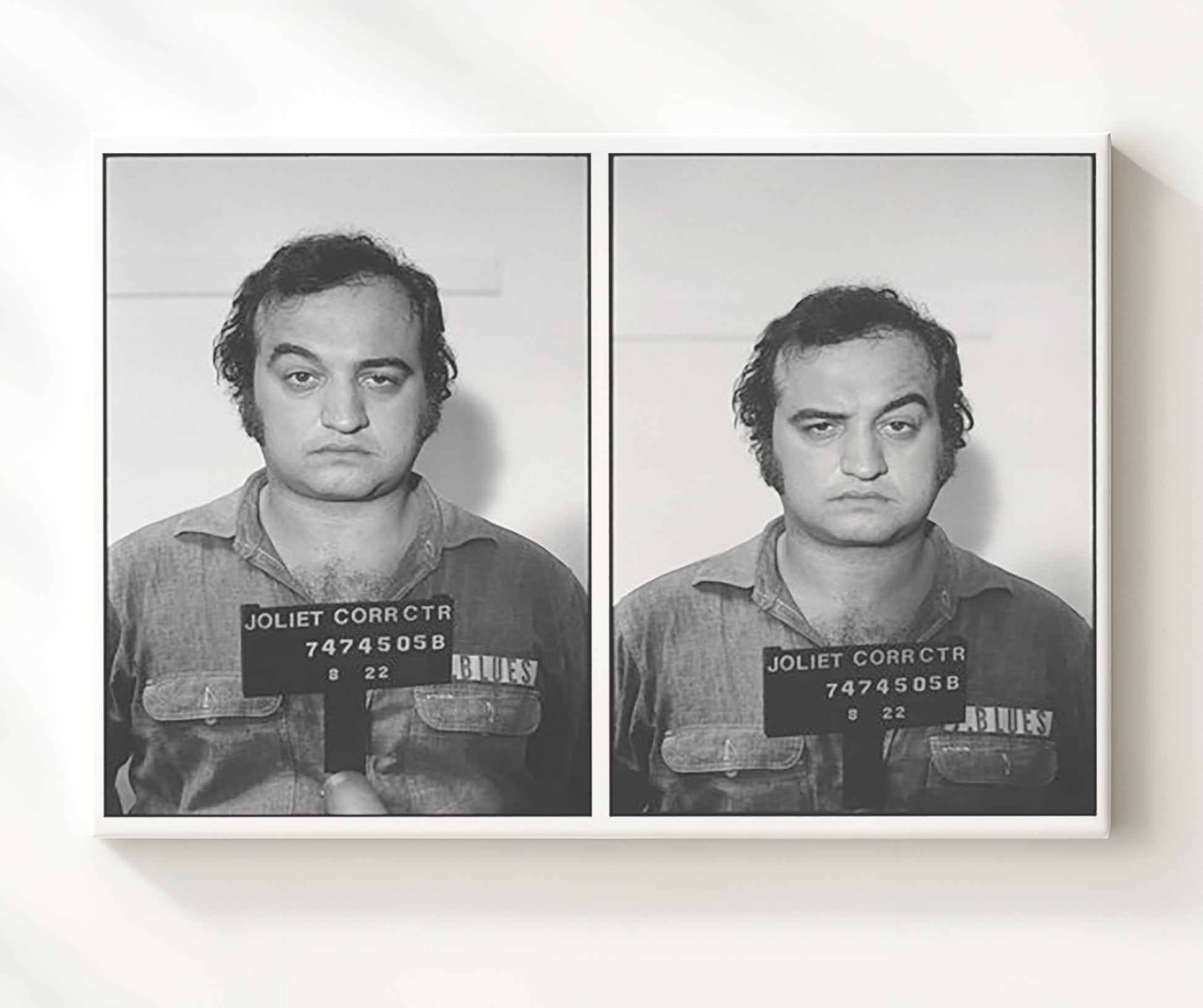 John Belushi Joliet Correctional Center 1978 Landscape.jpg Mug Shot Print 20x24 Canvas mug shot wall art print