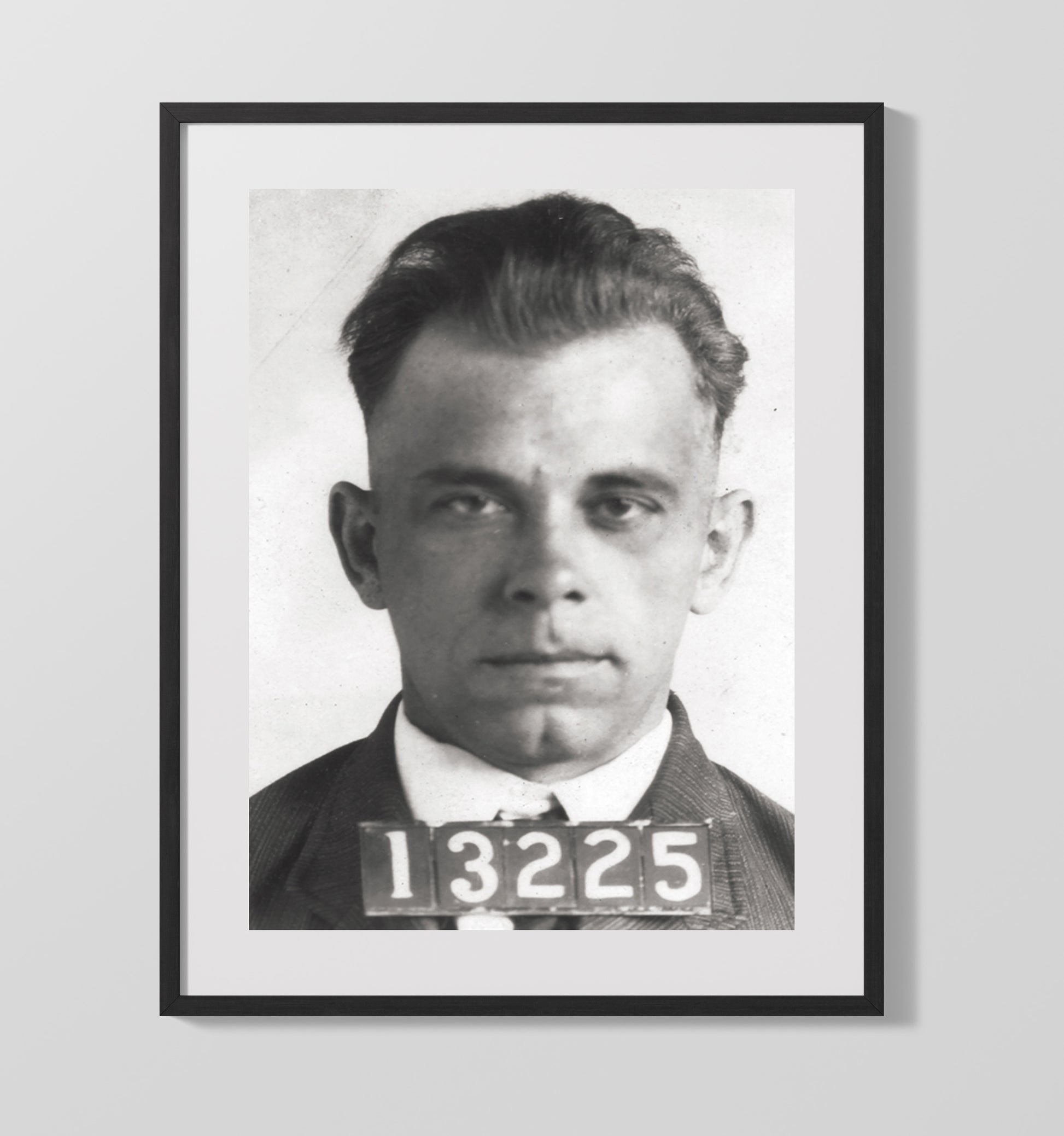 John Dillinger Crown Point Jail 1934 Mug Shot Print 16x20 Gallery Frame mug shot wall art print