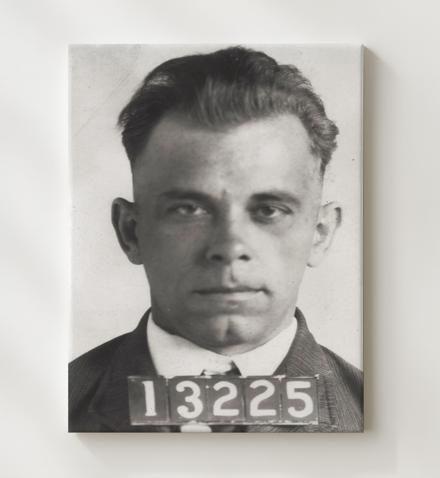 John Dillinger Crown Point Jail 1934 Mug Shot Print 20x24 Canvas mug shot wall art print