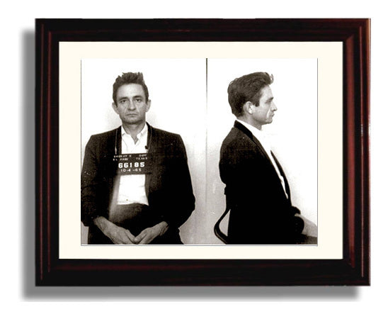 Johnny Cash El Paso Texas Police Department 1965 Landscape.jpg Mug Shot Print 8x10 Beveled Frame mug shot wall art print