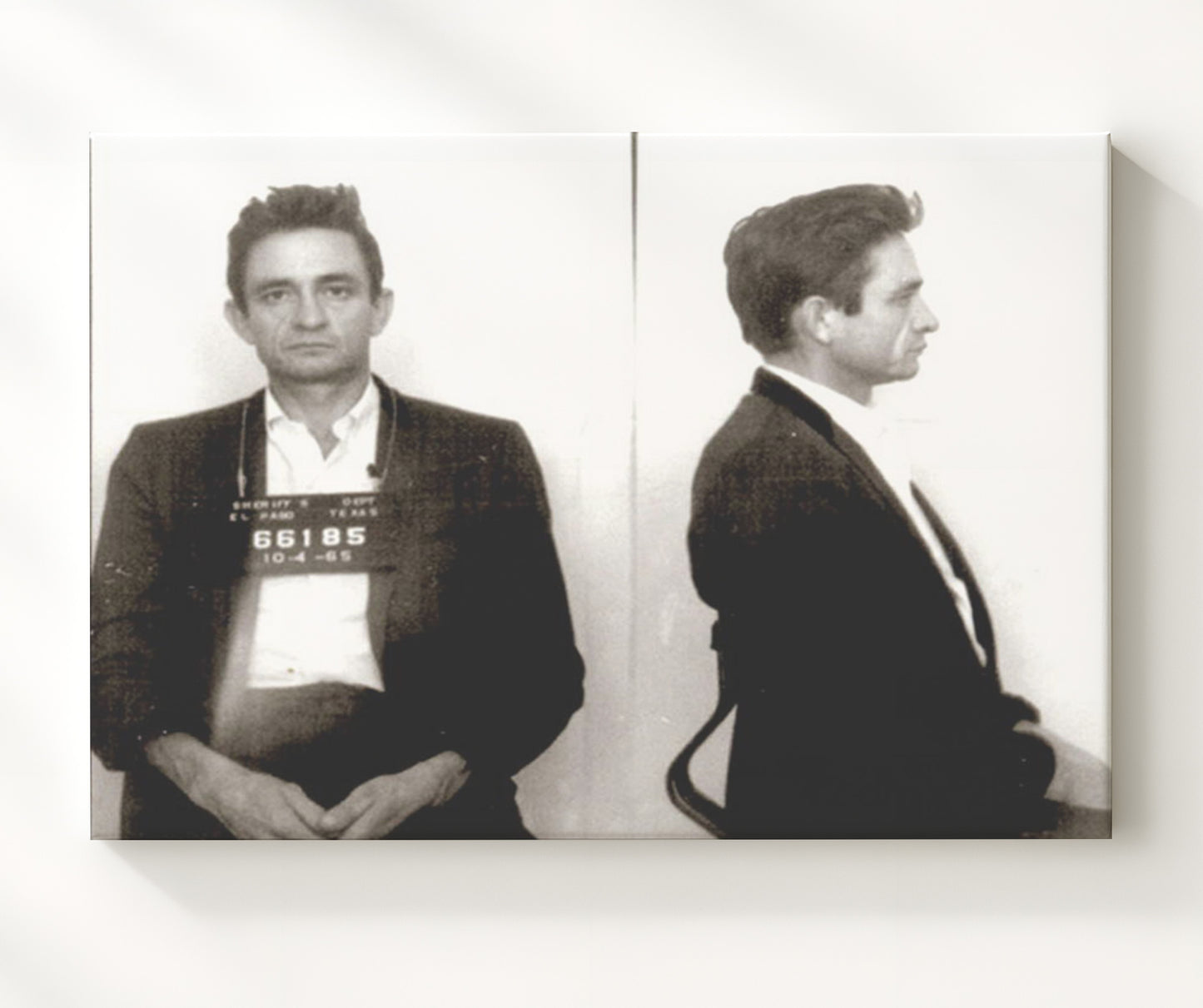 Johnny Cash El Paso Texas Police Department 1965 Landscape.jpg Mug Shot Print 20x24 Canvas mug shot wall art print