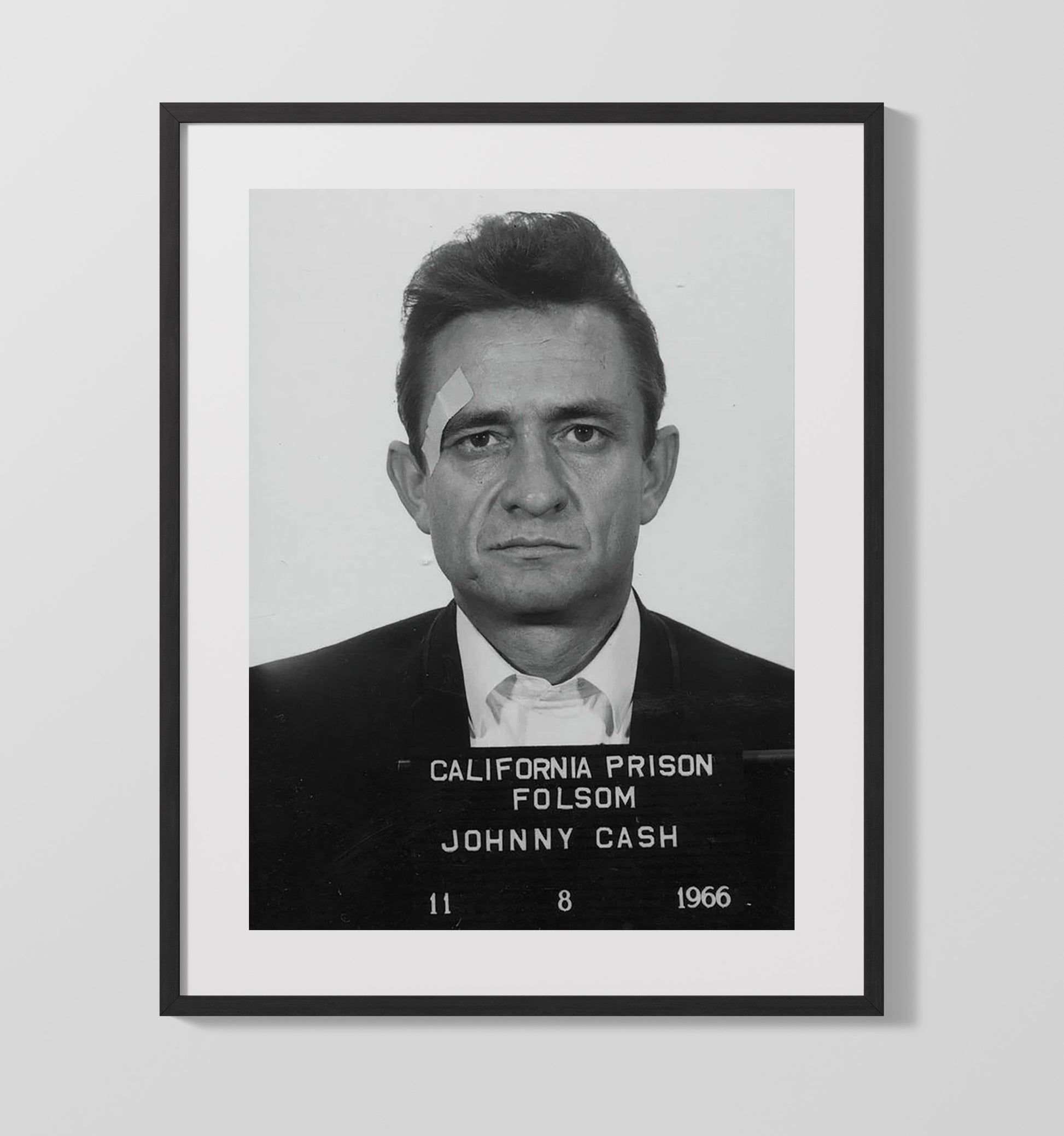 Johnny Cash - Folsom Prison 1966 mug shot wall art 16x20 Gallery Frame