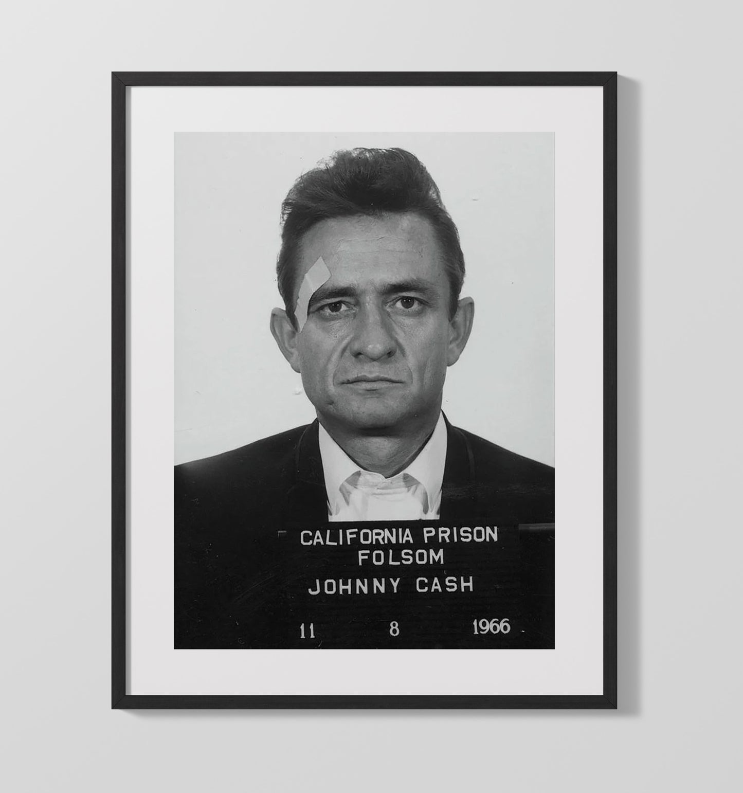 Johnny Cash Folsom Prison 1966 Mug Shot Print 16x20 Gallery Frame mug shot wall art print