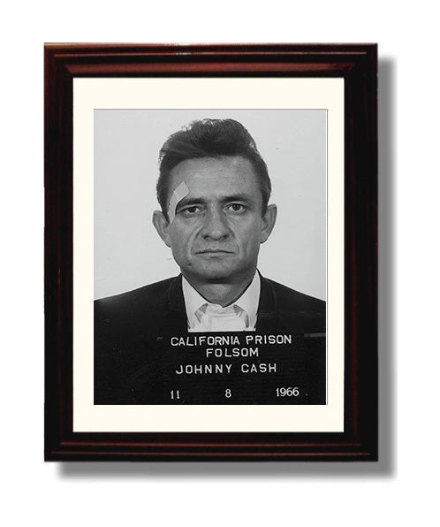 Johnny Cash - Folsom Prison 1966 mug shot wall art 8x10 Beveled Frame