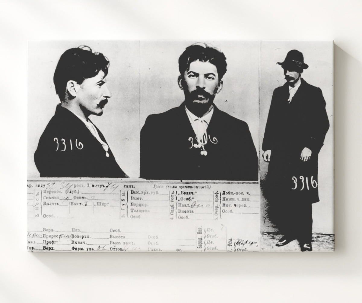 Joseph Stalin - St. Petersburg Imperial Police 1911 mug shot wall art 8x10 Beveled Frame