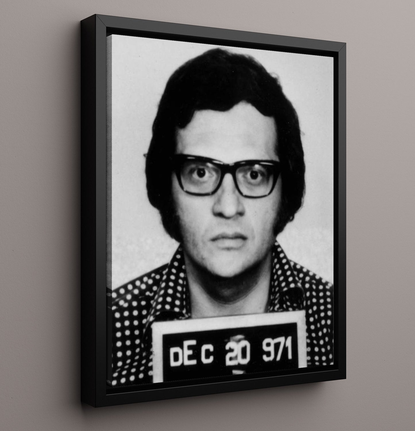 Larry King Miami Police Department 1971 Mug Shot Print 16x20 Framed Canvas mug shot wall art print