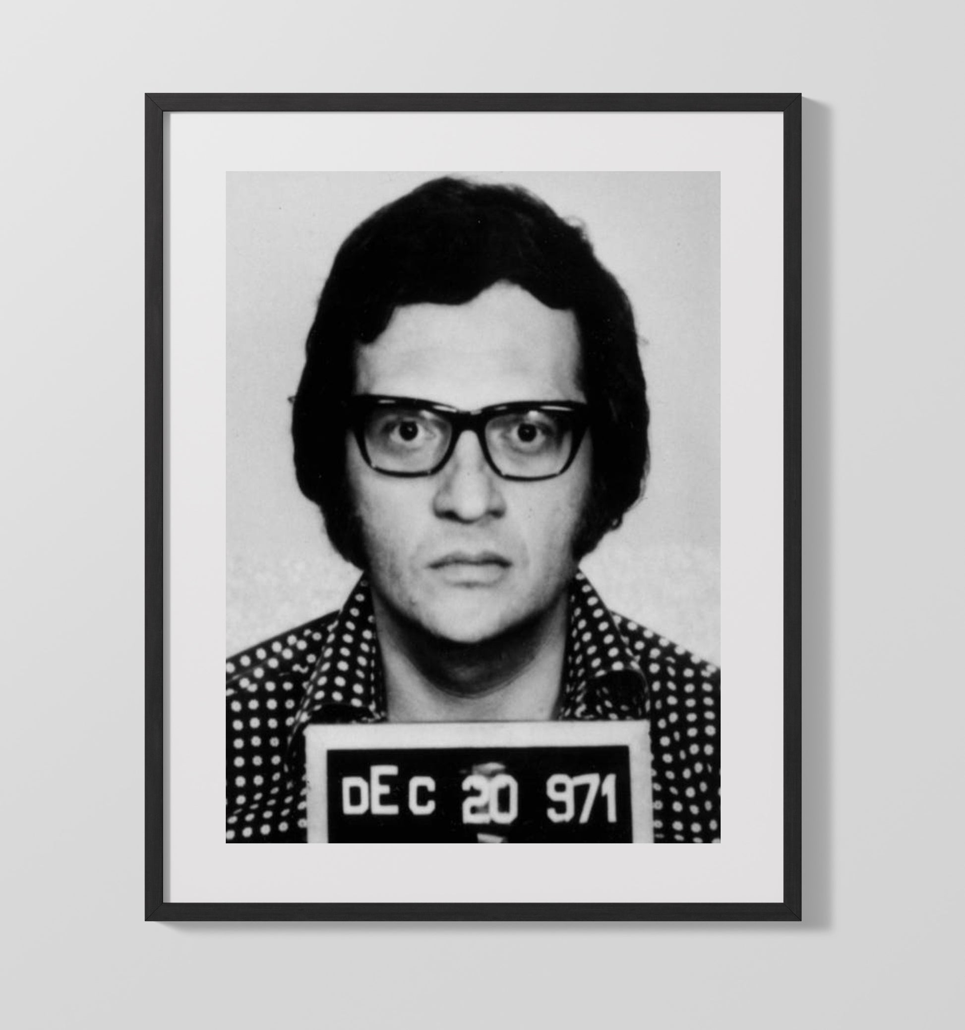 Larry King - Miami Police Department 1971 mug shot wall art 16x20 Gallery Frame