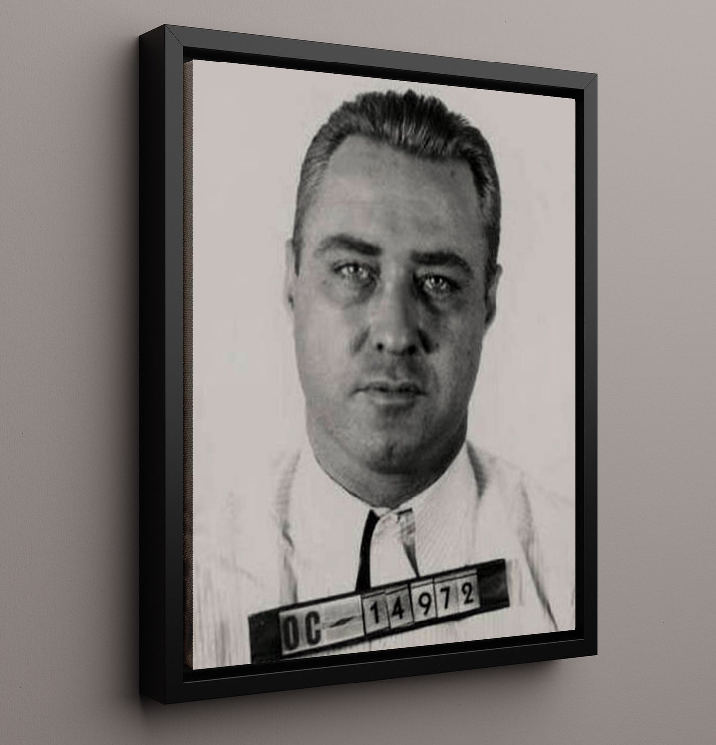Machine Gun Kelly Memphis Police Department 1933 Mug Shot Print 16x20 Framed Canvas mug shot wall art print