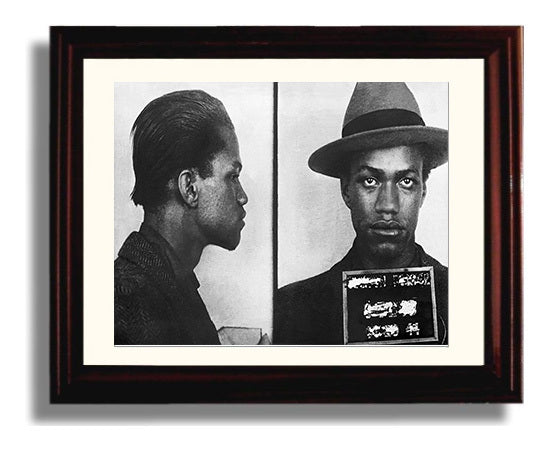 Malcolm X Boston Police Department 1946 Mug Shot Print 8x10 Beveled Frame mug shot wall art print
