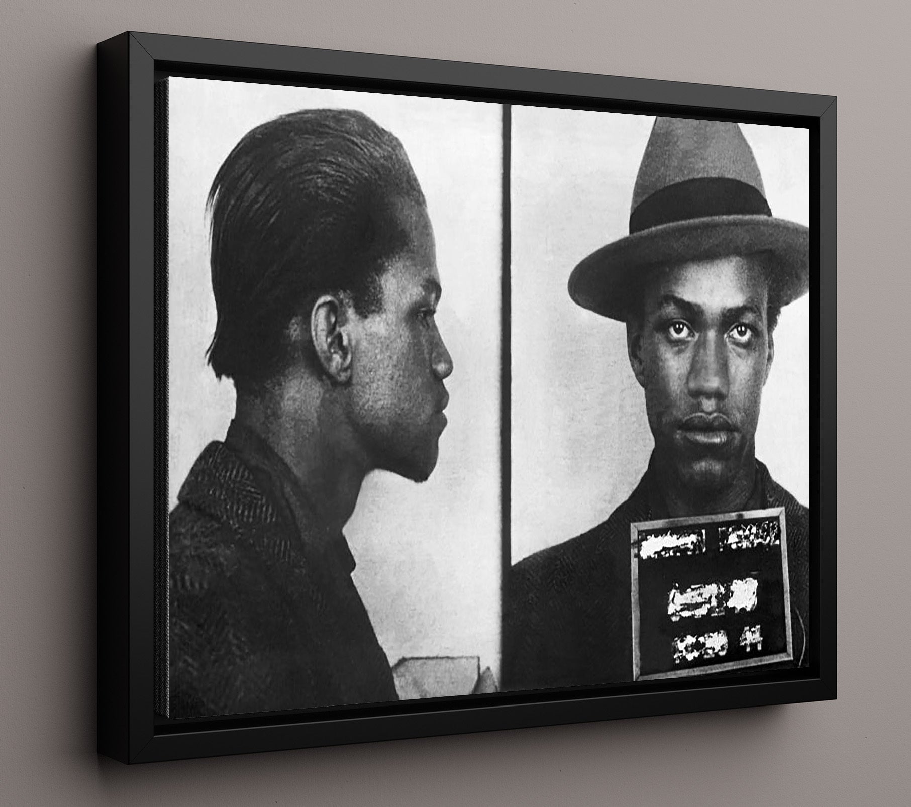 Malcolm X Boston Police Department 1946 Mug Shot Print 16x20 Framed Canvas mug shot wall art print