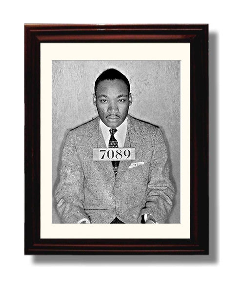 Martin Luther King Jr Montgomery Police Department 1956 Mug Shot Print 8x10 Beveled Frame mug shot wall art print
