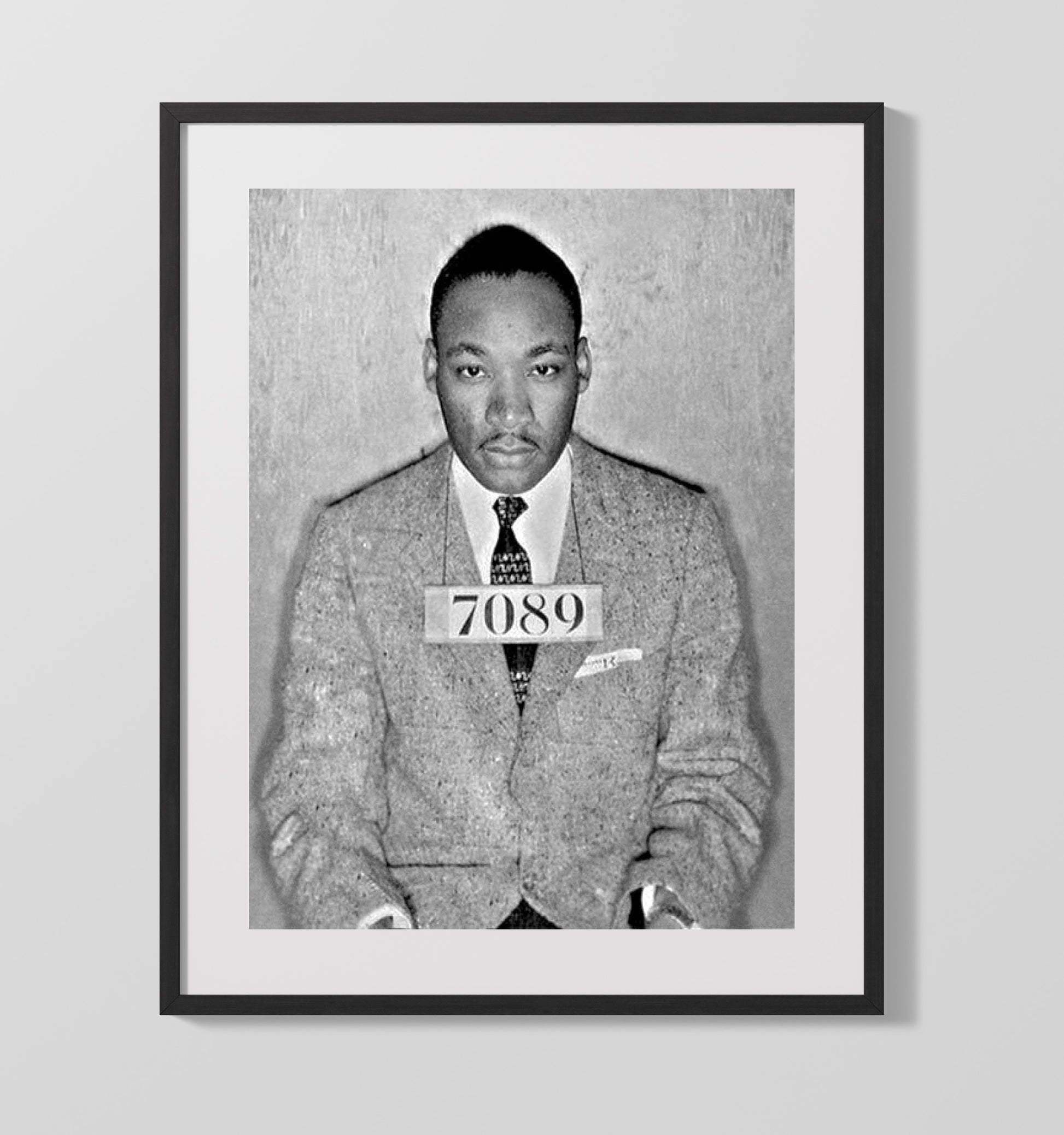 Martin Luther King Jr Montgomery Police Department 1956 Mug Shot Print 16x20 Gallery Frame mug shot wall art print