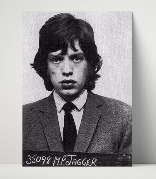 Mick Jagger - Redlands Arrest 1967 Alternate Booking Image - Poster Print - 8x10