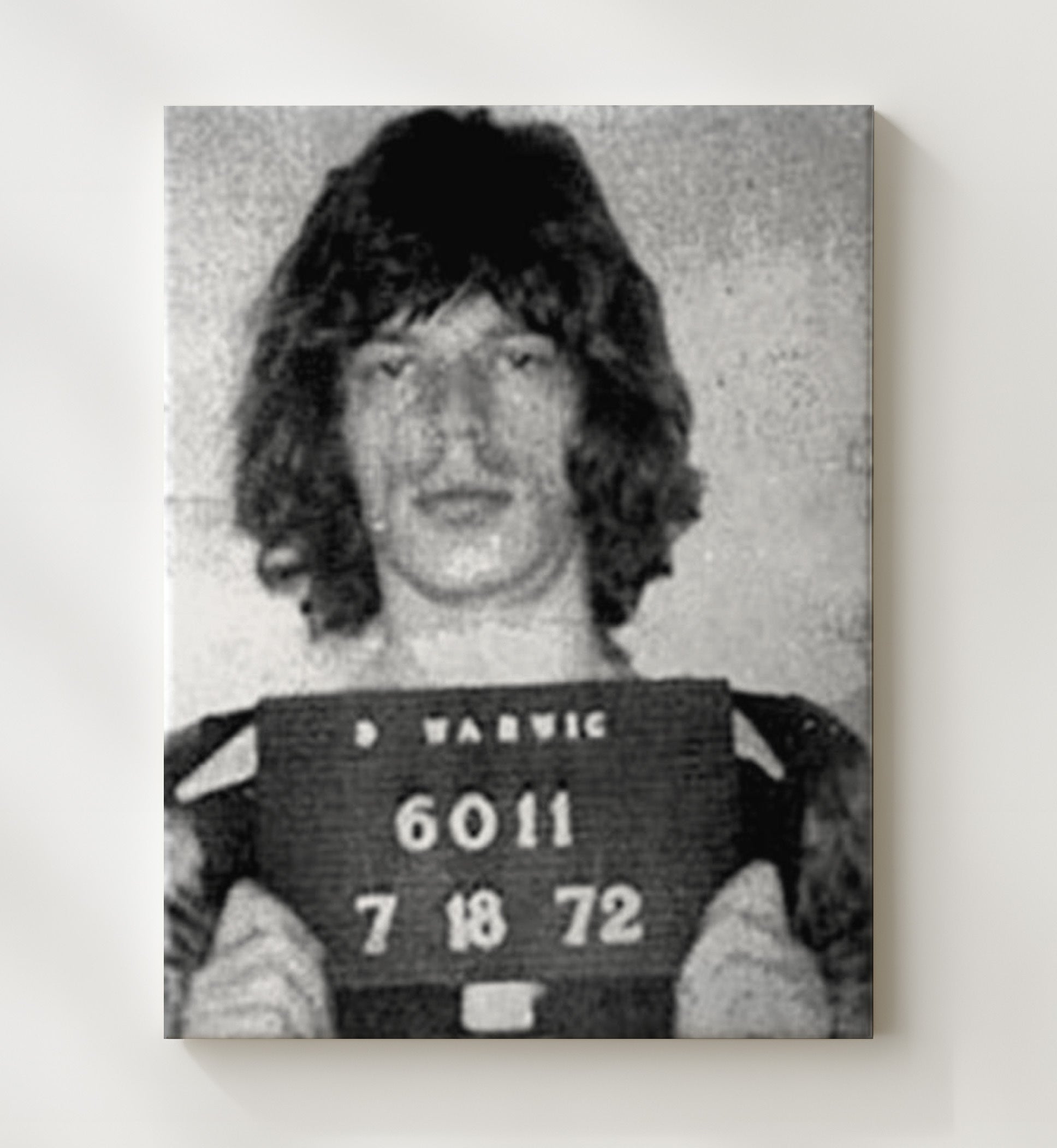 Mick Jagger Sussex Police Redlands Arrest 1967 Mug Shot Print 20x24 Canvas mug shot wall art print