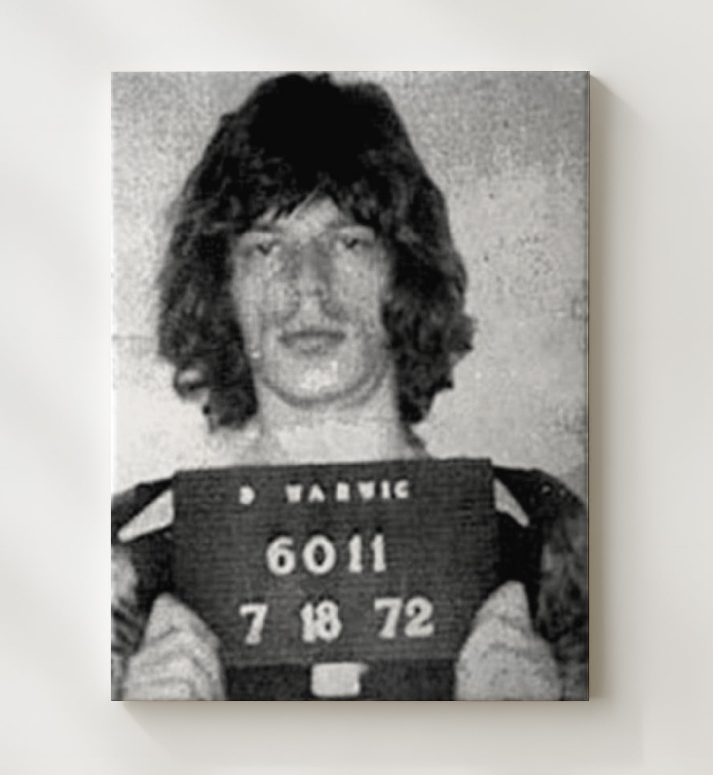 Mick Jagger - Sussex Police Redlands Arrest 1967 mug shot wall art 20x24 Canvas