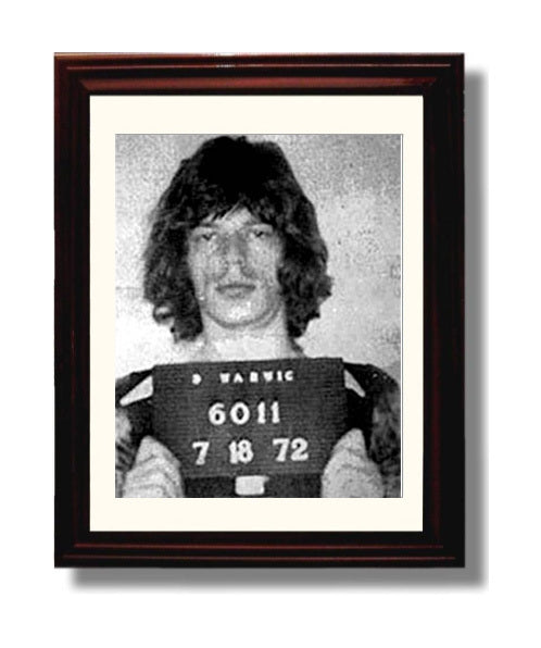 Mick Jagger Sussex Police Redlands Arrest 1967 Mug Shot Print 8x10 Beveled Frame mug shot wall art print