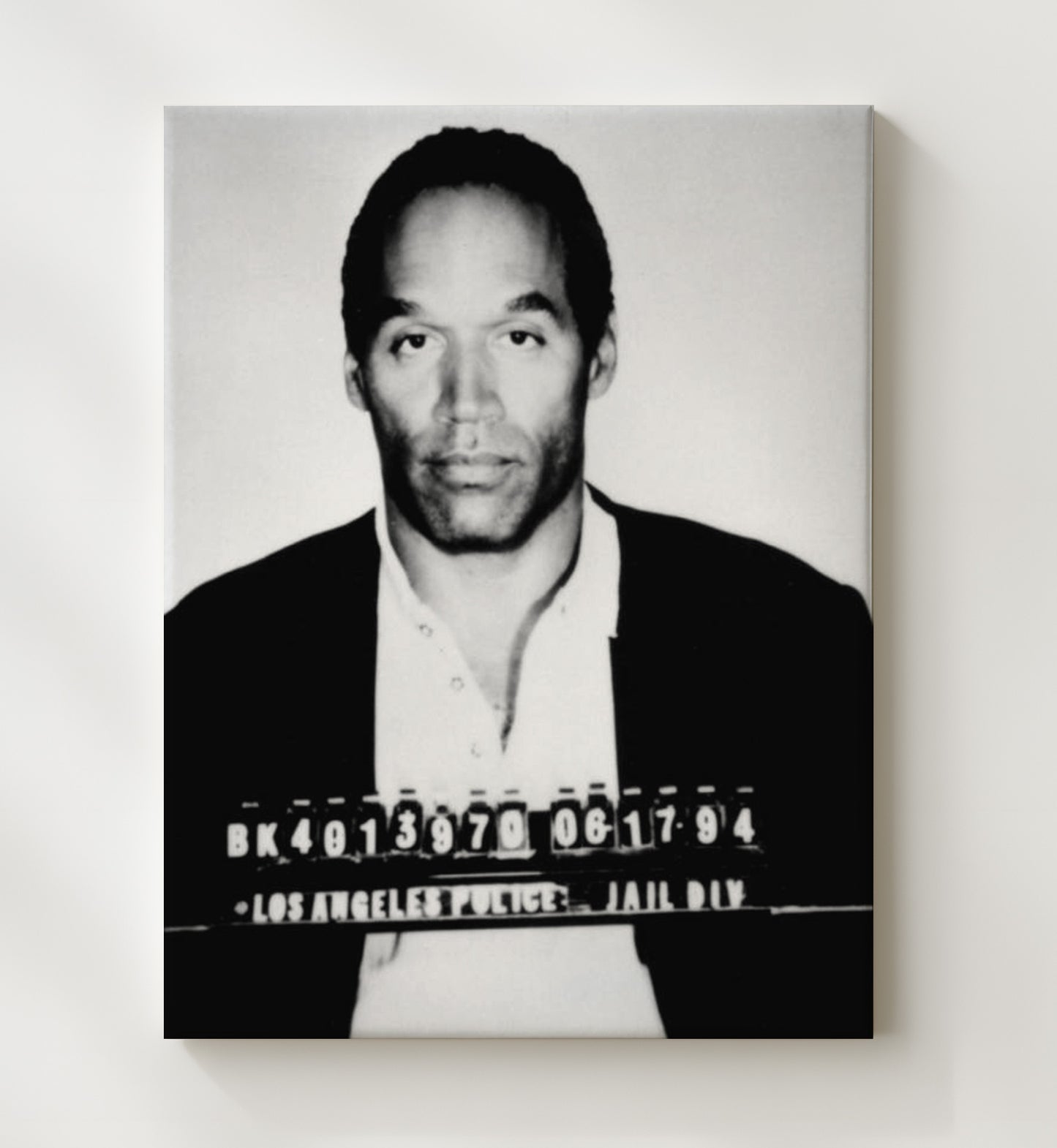 O J Simpson Los Angeles Police Department 1994 Mug Shot Print 20x24 Canvas mug shot wall art print