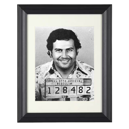 Pablo Escobar - Medellin Judicial Police 1977 - Framed Print - 8x10 Beveled Frame