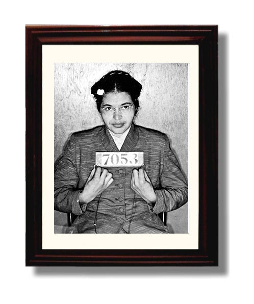 Rosa Parks Montgomery Police Department 1956 Mug Shot Print 8x10 Beveled Frame mug shot wall art print