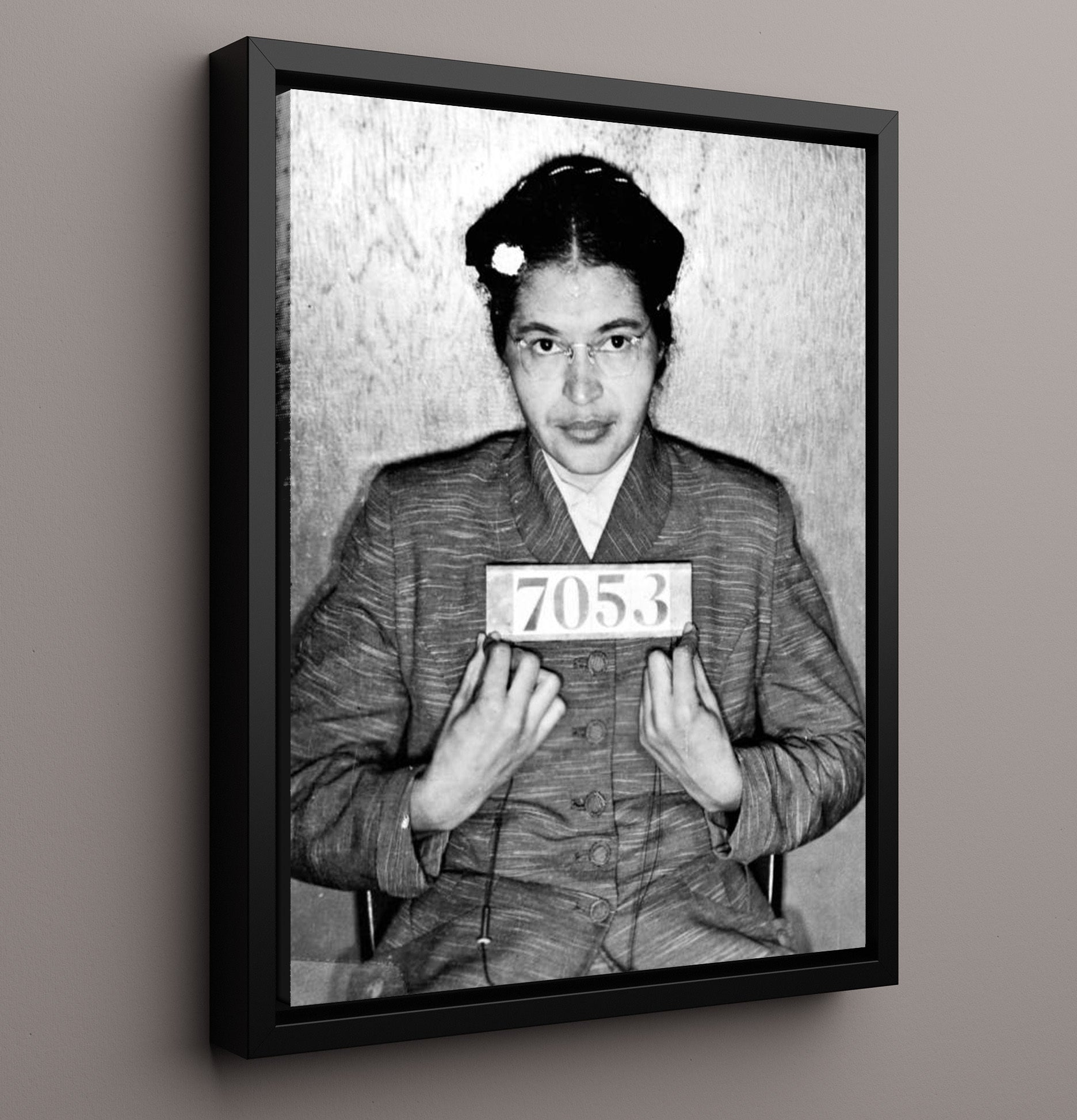 Rosa Parks Montgomery Police Department 1956 Mug Shot Print 16x20 Framed Canvas mug shot wall art print